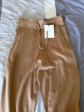 Cozy High-Waist Track Joggers in Camel